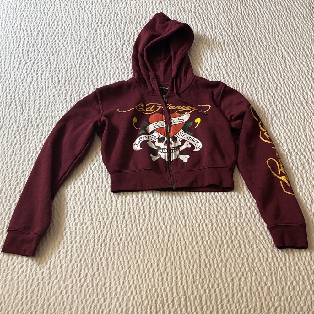 Ed Hardy cropped jacket hoodie